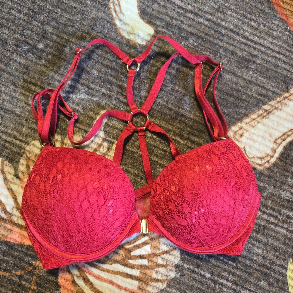 Victoria's Secret Red Lace Push-Up Bra